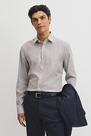 Slim Fit Stripe Travel Shirt