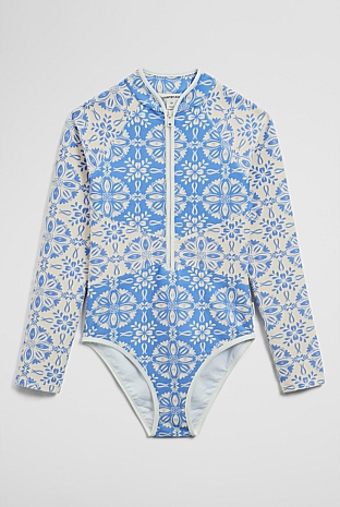 Teen Long Sleeve Floral Swimsuit