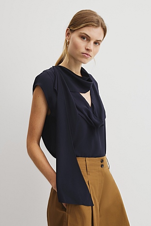 Draped Neck Top