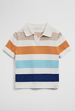 Stripe Knit Polo