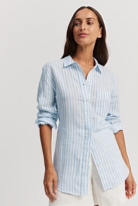 Organically Grown Linen Stripe Shirt