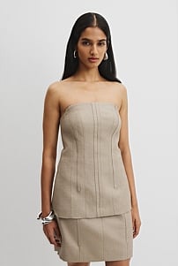 CR X RE-kin-DLE Basketweave Strapless Top