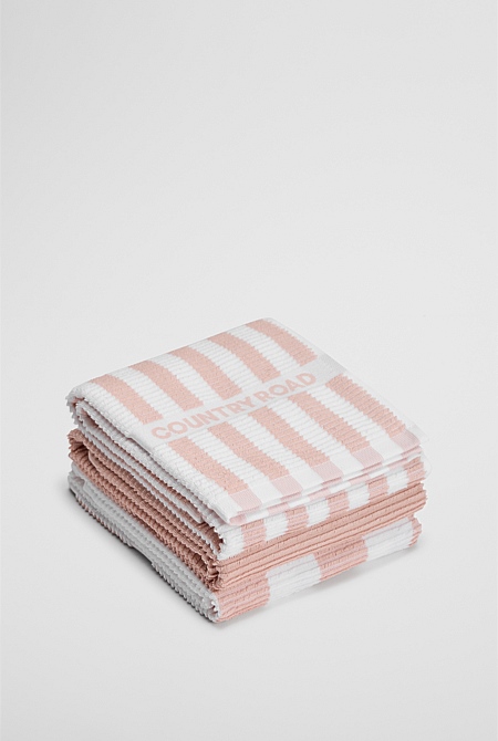 CR Stripe Australian Cotton Tea Towel Pack of 3