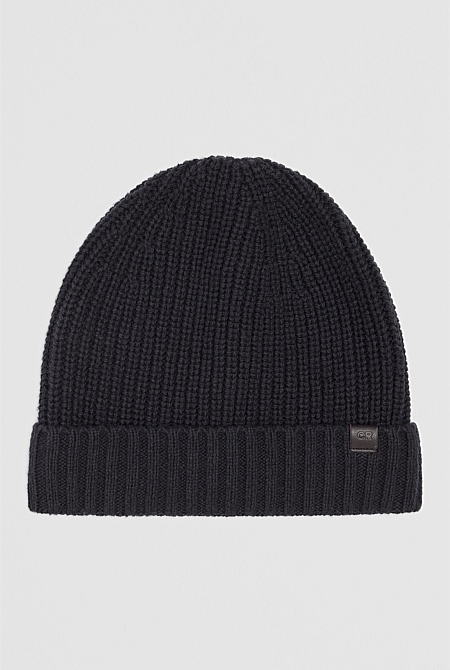 Cotton Blend Rib Beanie