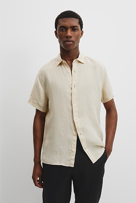 Organically Grown Linen Regular Fit Short Sleeve Shirt