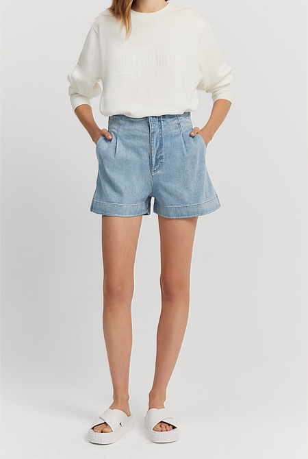 Dark Blue Wide Leg Jean Shorts Half Length Jorts for Women in Dark Blue M L  | Wide leg denim, Wide leg jean, Wide leg jeans