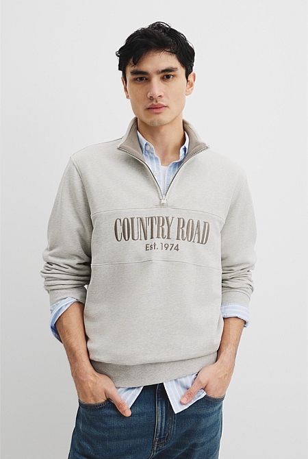 Australian Cotton Half Zip Heritage Sweat