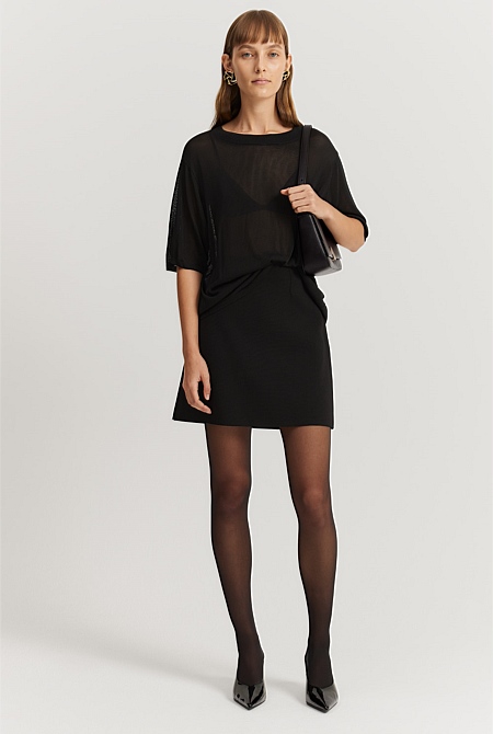 Sheer Knit T-Shirt