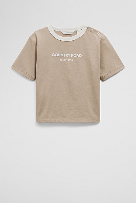 Australian Cotton Contrast Logo T-Shirt