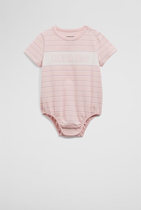 Organically Grown Cotton Stripe Heritage T-Shirt Bodysuit