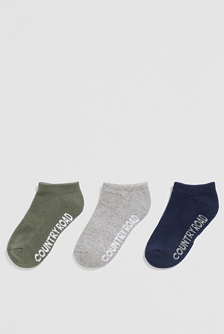 Organically Grown Cotton Blend Cushion Sock Pack of 3