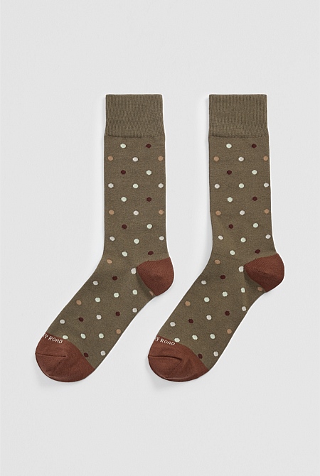 Australian Cotton Blend Spot Sock