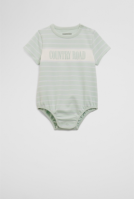 Organically Grown Cotton Stripe Heritage T-Shirt Bodysuit