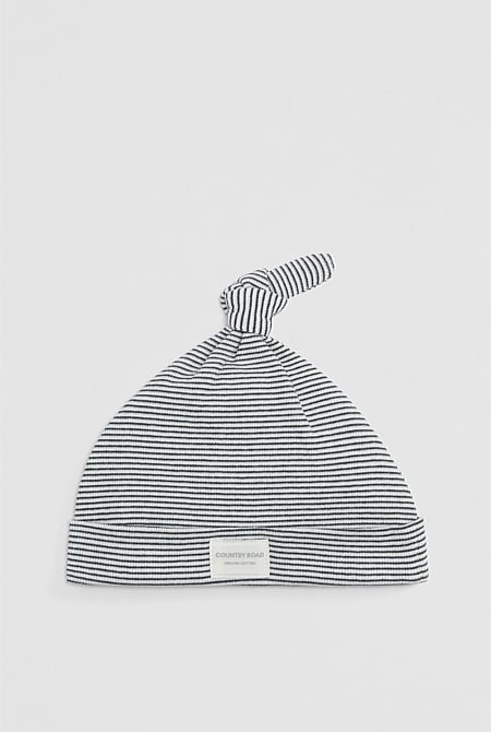 Organically Grown Cotton Rib Stripe Beanie