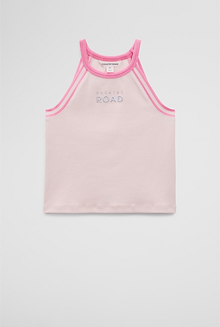 Organically Grown Cotton Logo Halter Tank