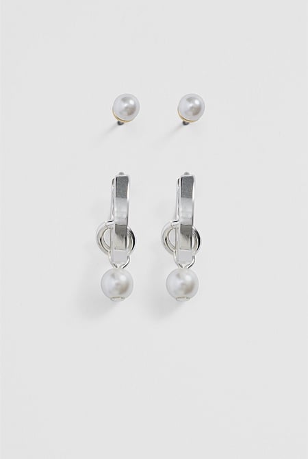 Pearl Charm Earring Pack of 3