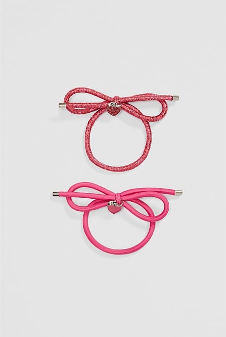 Bow Hair Tie Pack of 2