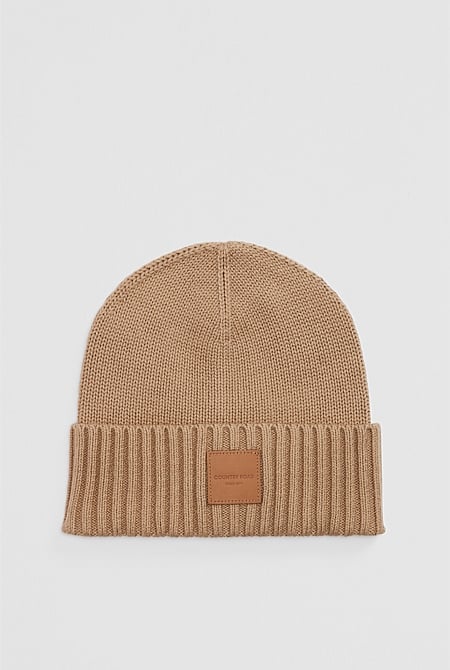 Organically Grown Cotton Blend Patch Logo Beanie