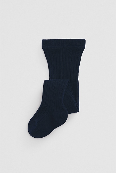 Organically Grown Cotton Blend Rib Tights