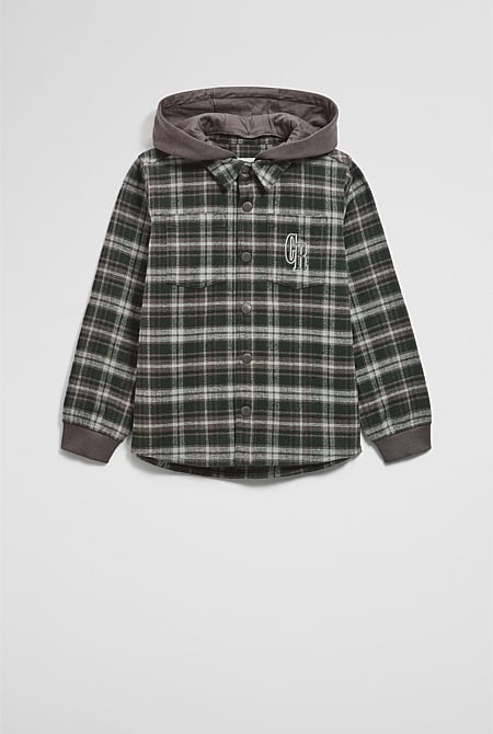 Australian Cotton Hooded Check Shirt