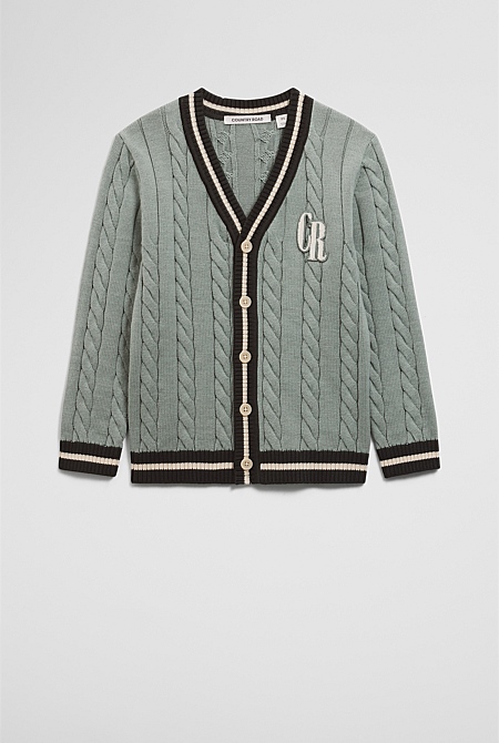 Organically Grown Cotton Varsity Cardigan