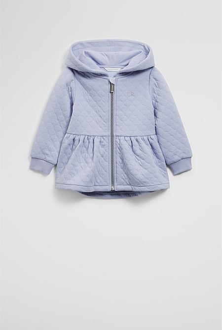 Organically Grown Cotton Blend Quilted Zip-Through Jacket