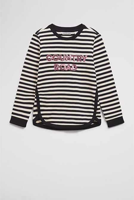 Organically Grown Cotton Long Sleeve Logo T-Shirt