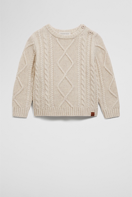 Organically Grown Cotton Cable Crew Knit