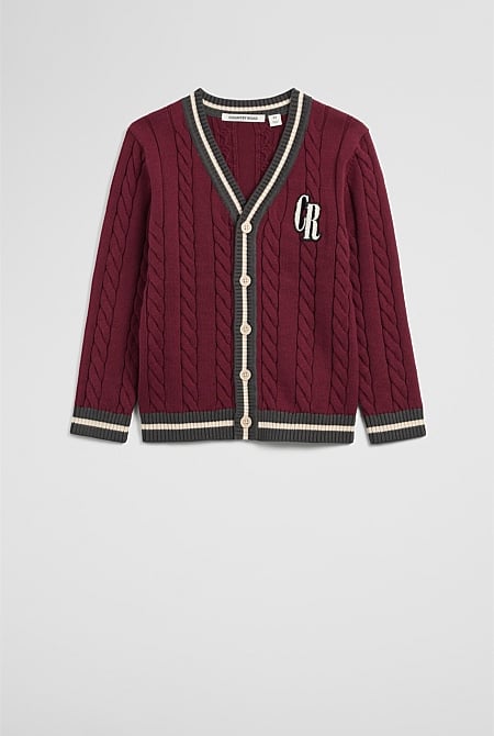 Organically Grown Cotton Varsity Cardigan