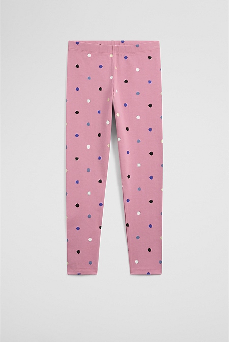 Organically Grown Cotton Blend Star Legging