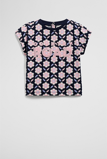 Cotton Sequin Logo T-Shirt