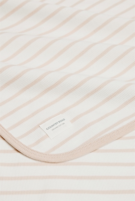 Organically Grown Cotton Stripe Rib Blanket Organically Grown Cotton Stripe Rib Blanket