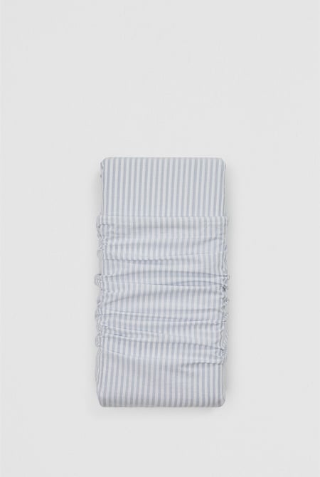 Brae Australian Cotton Stripe Queen Flat Sheet