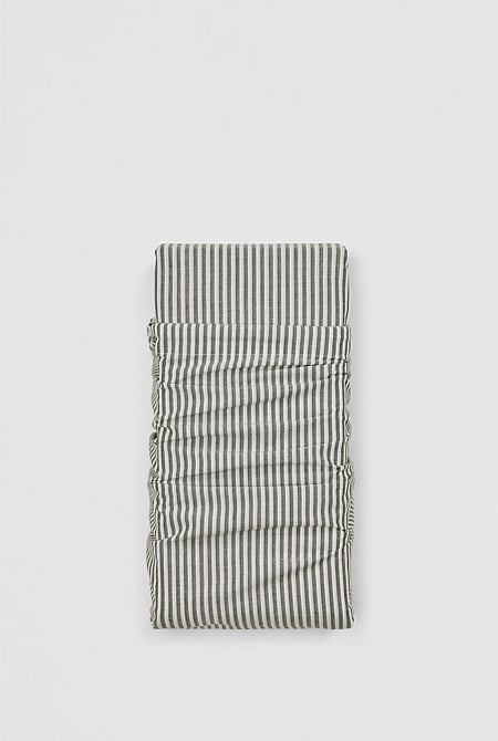 Brae Australian Cotton Stripe Queen Flat Sheet