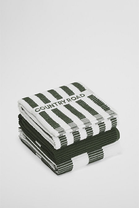 CR Stripe Australian Cotton Tea Towel Pack of 3