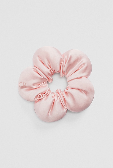 Satin Flower Scrunchie