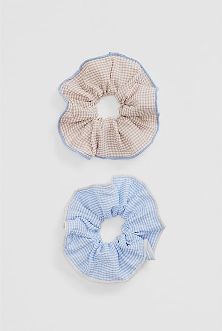 Gingham Scunchie Pack of 2