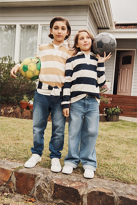 Organically Grown Cotton Block Stripe Rugby
