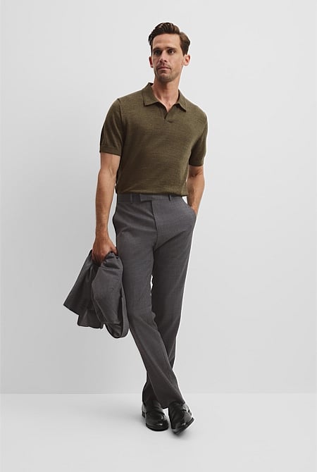 Australian Merino Short Sleeve Trophy Knit Polo