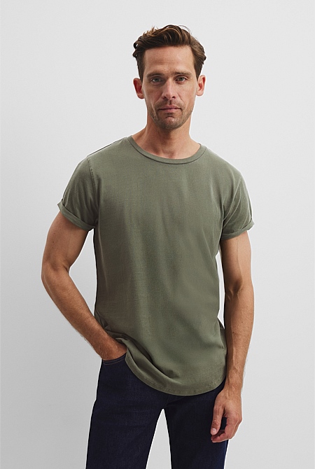 Australian Cotton Longline Garment Dye T-Shirt