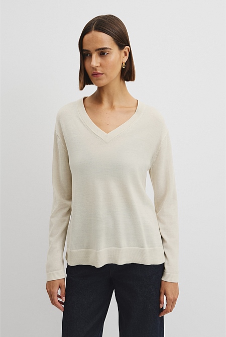 Lightweight Merino V-Neck Knit