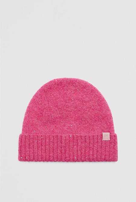Sequin Fluffy Beanie