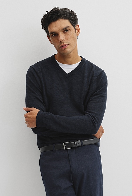 Merino Wool V-Neck Knit