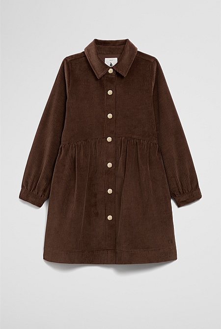 Organically Grown Cotton Cord Button Through Dress