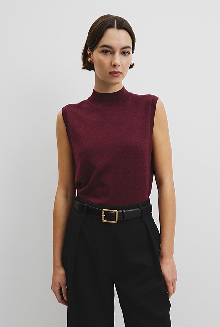 Merino Mock Neck Knit