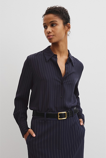 Pinstripe Silk Shirt