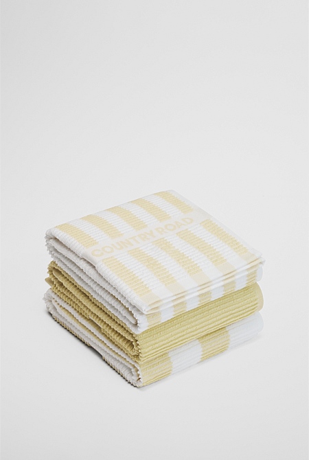CR Stripe Australian Cotton Tea Towel Pack of 3