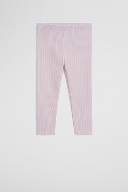 Organically Grown Cotton Blend Solid Rib Legging