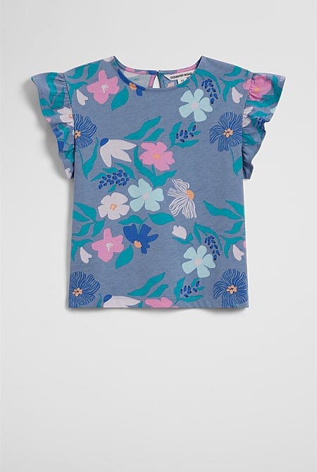 Australian Cotton Short Sleeve Yardage Print T-Shirt Australian Cotton Short Sleeve Yardage Print T-Shirt