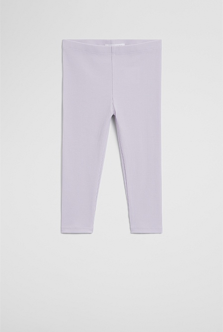 Organically Grown Cotton Blend Solid Rib Legging